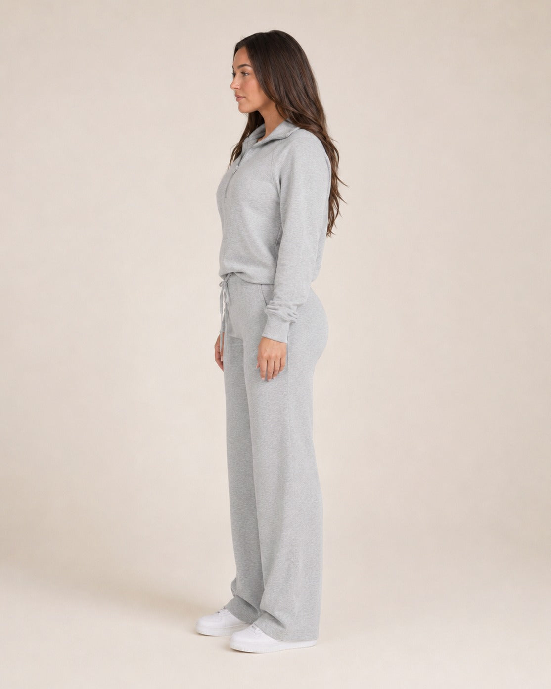 Fleece Half Zip Long Sleeve Matching Set