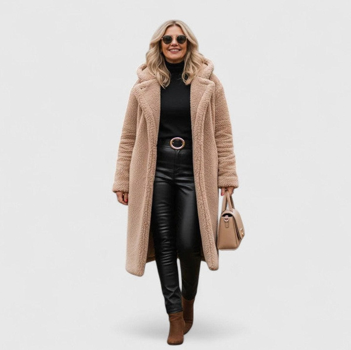 Fleece Long Sleeve Hooded Coat