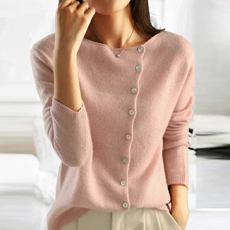 Knit Long Sleeve Button Front Cardigan
