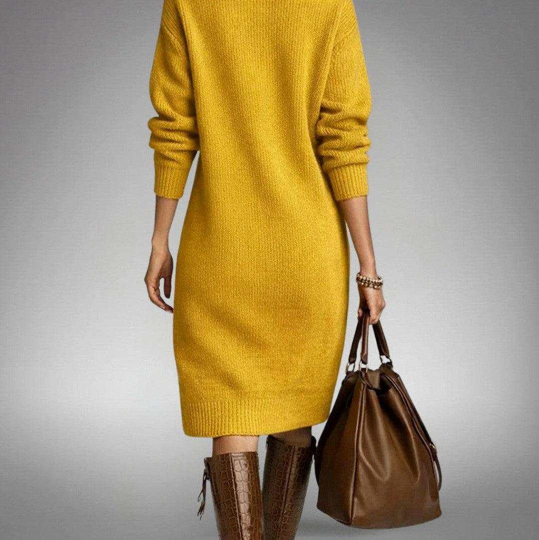 Knit Long Sleeve Midi Sweater Dress