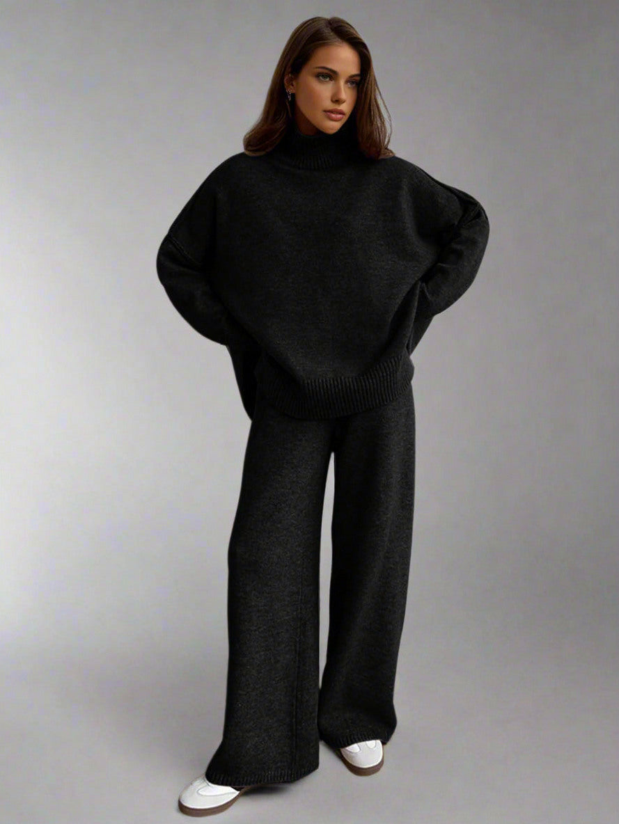 Knit Turtleneck Long Sleeve Matching Set