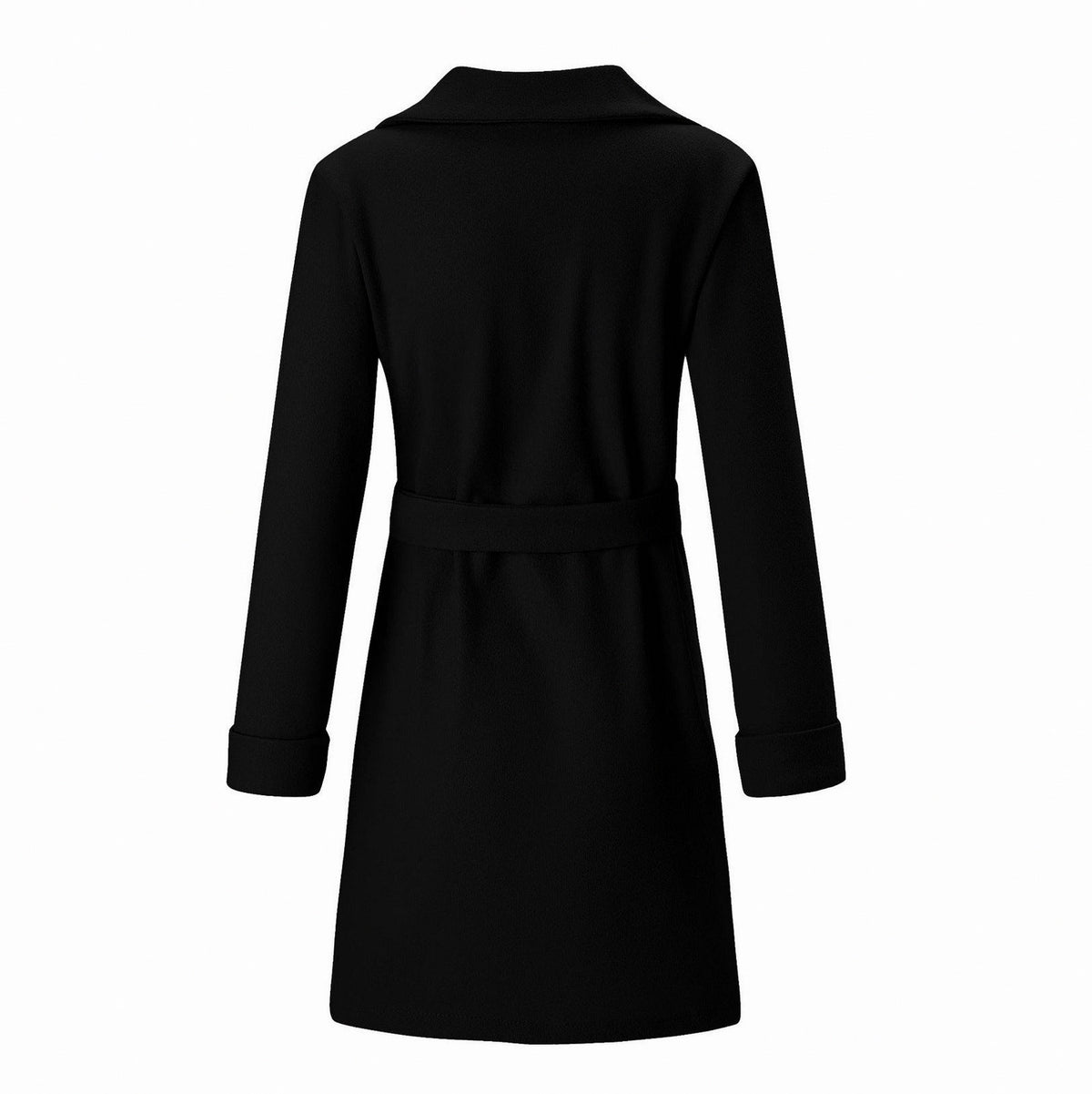Lapel Collar Belted Wrap Coat