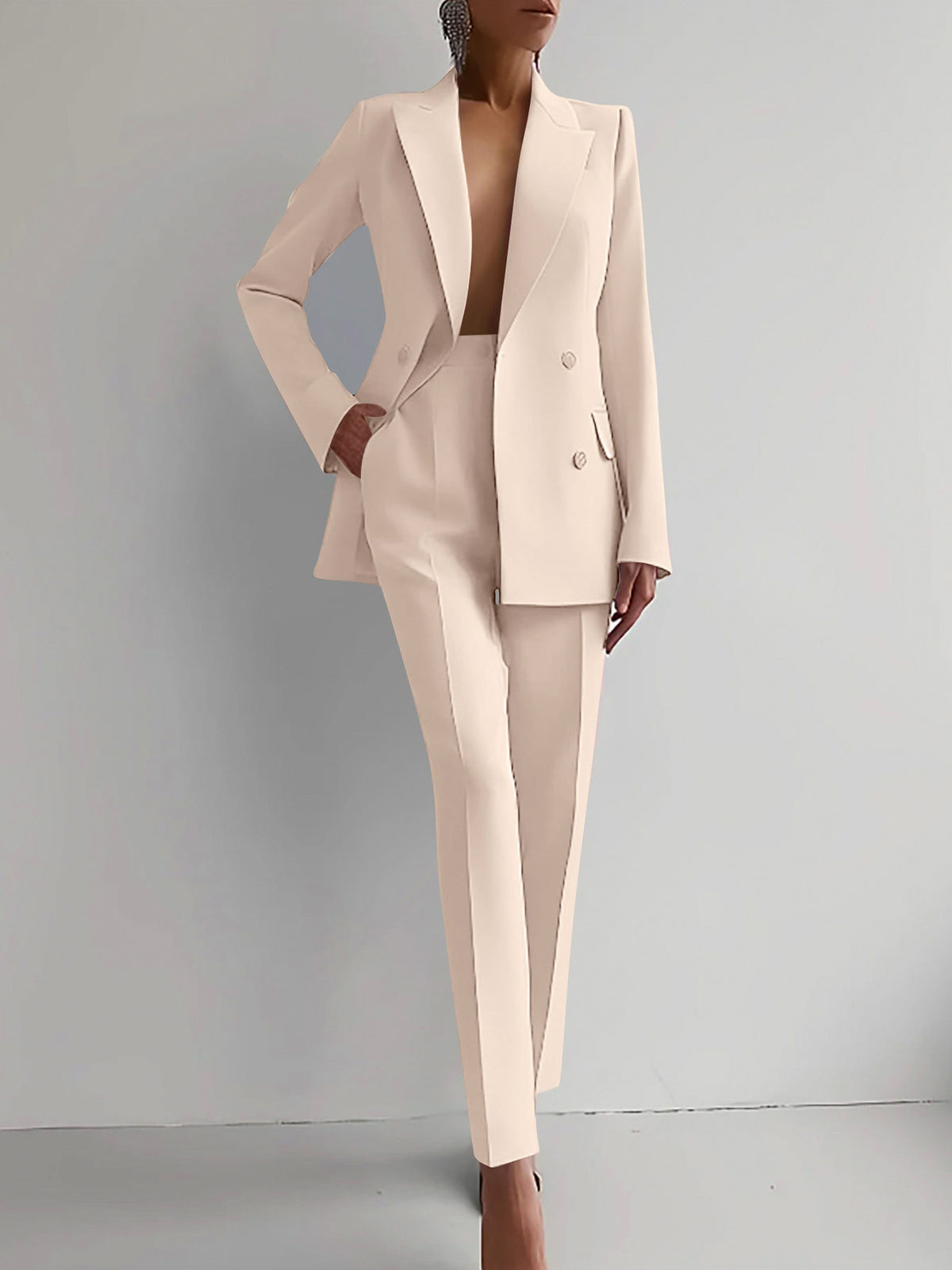 Long Sleeve Blazer Two Piece Set