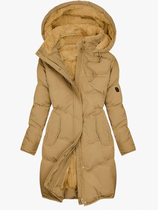 Quilted Sherpa Lined Hooded Puffer Coat