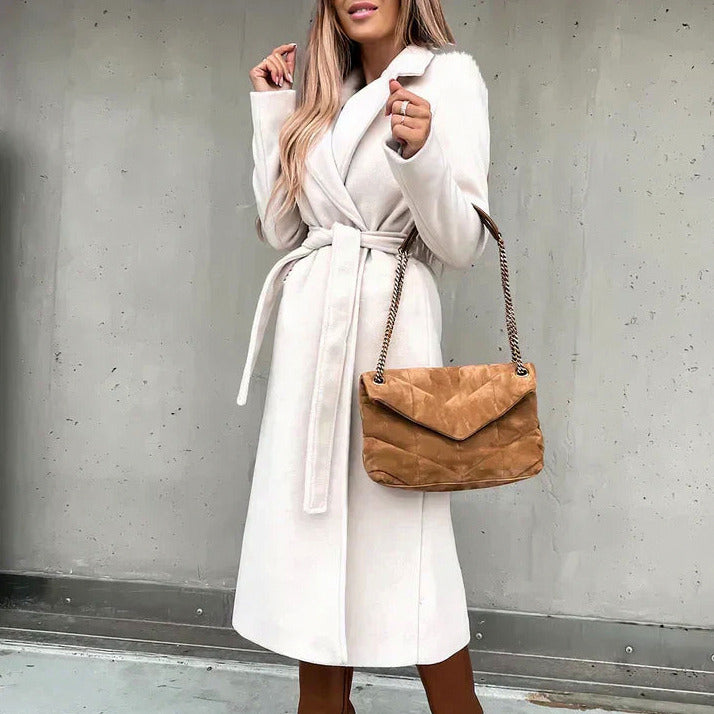 Belted Wrap Long Sleeve Trench Coat