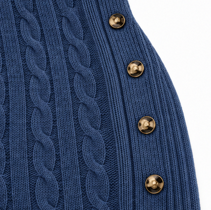 Cable Knit Long Sleeve Sweater Dress