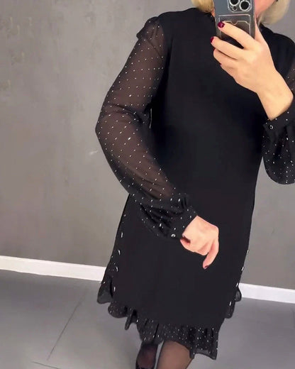 Chiffon Long Sleeve Ruffle Mini Dress
