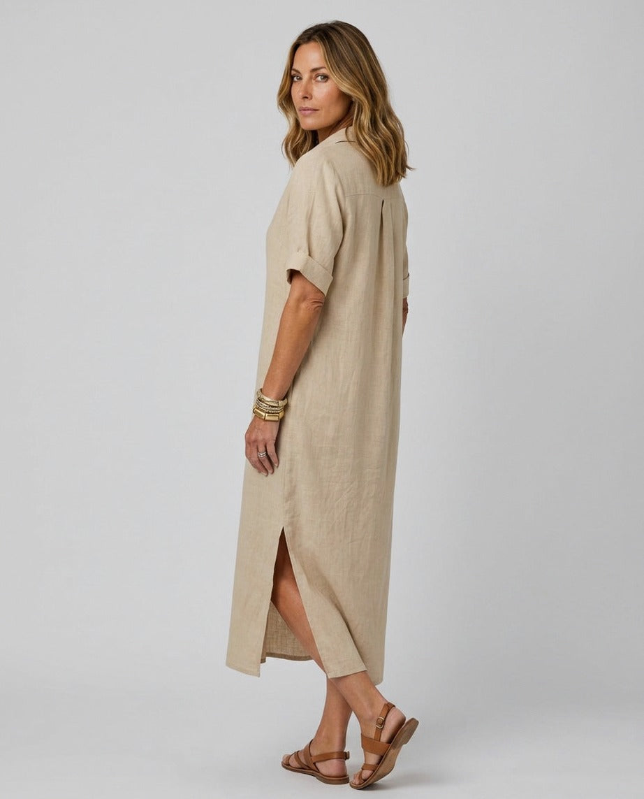 Collared Button Front Shirt Dress
