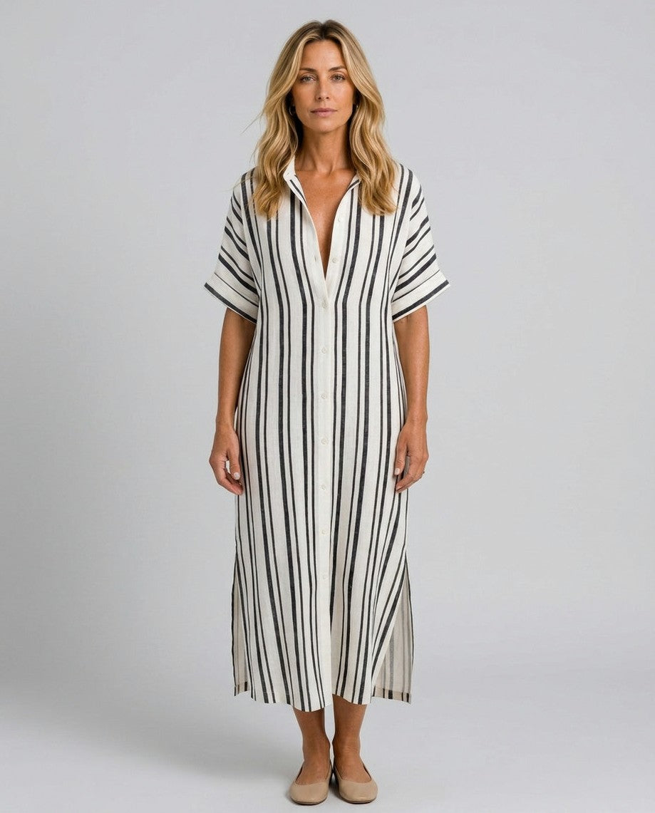 Collared Button Front Shirt Dress