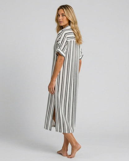 Collared Button Front Shirt Dress