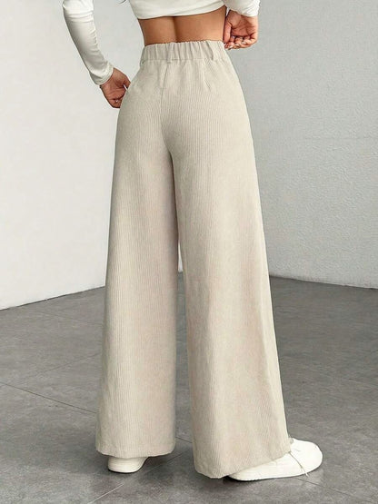 Corduroy High Waist Wide Leg Pants