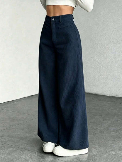 Corduroy High Waist Wide Leg Pants