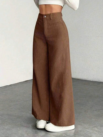 Corduroy High Waist Wide Leg Pants