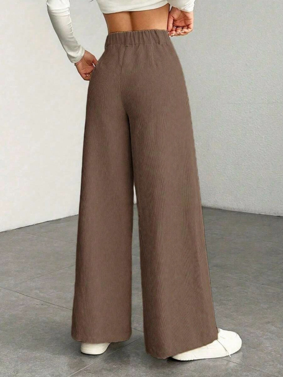 Corduroy High Waist Wide Leg Pants