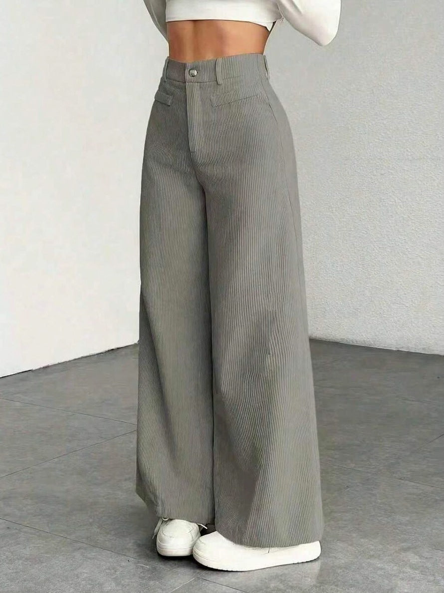 Corduroy High Waist Wide Leg Pants