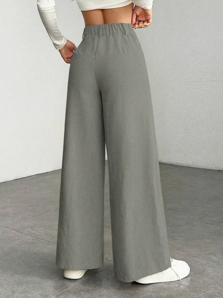 Corduroy High Waist Wide Leg Pants