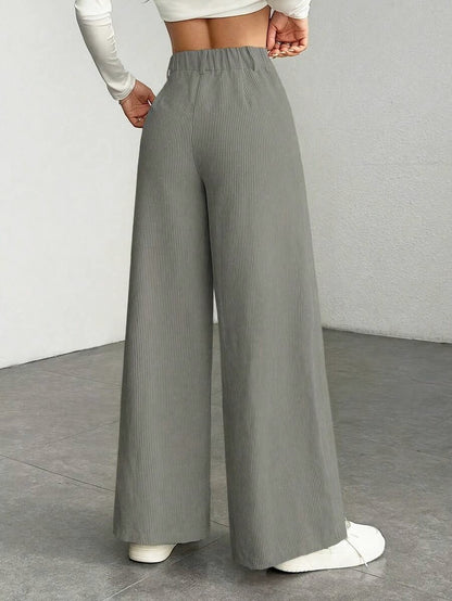 Corduroy High Waist Wide Leg Pants
