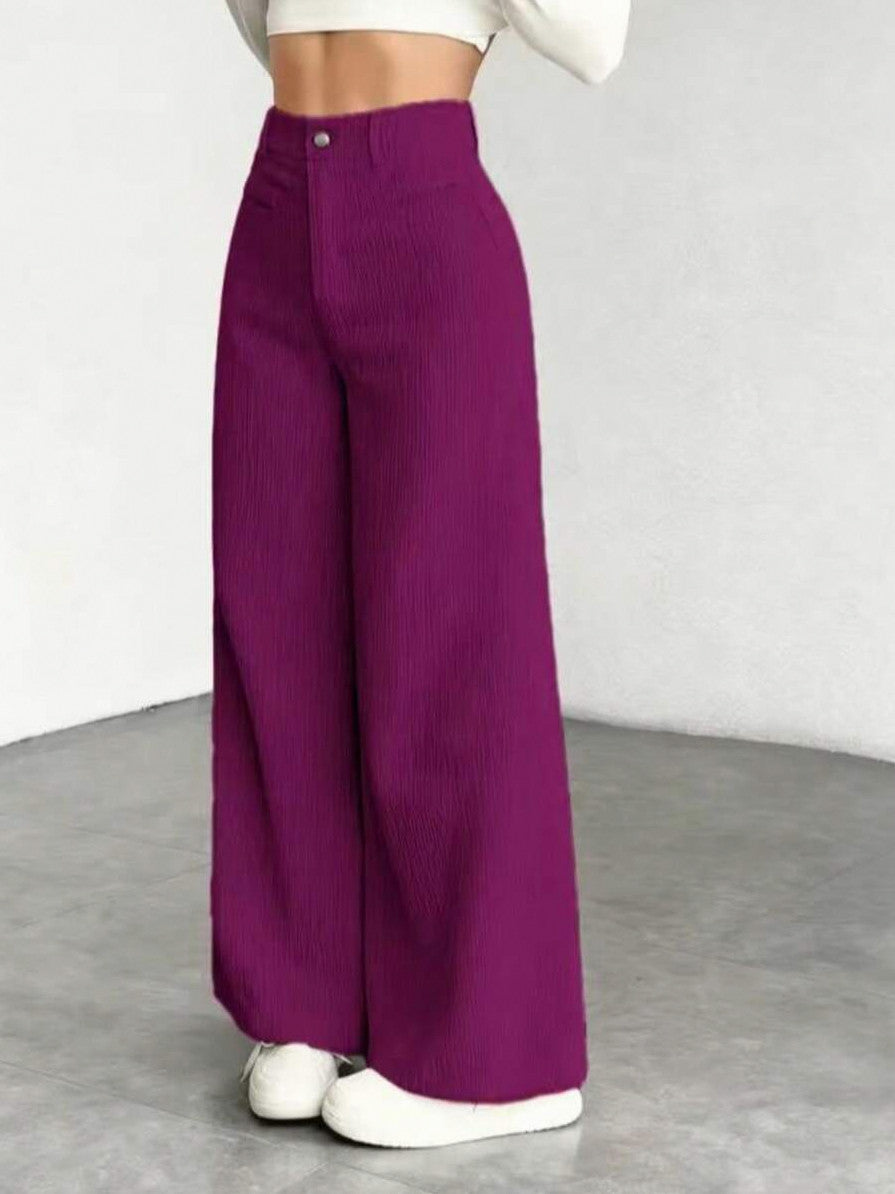 Corduroy High Waist Wide Leg Pants