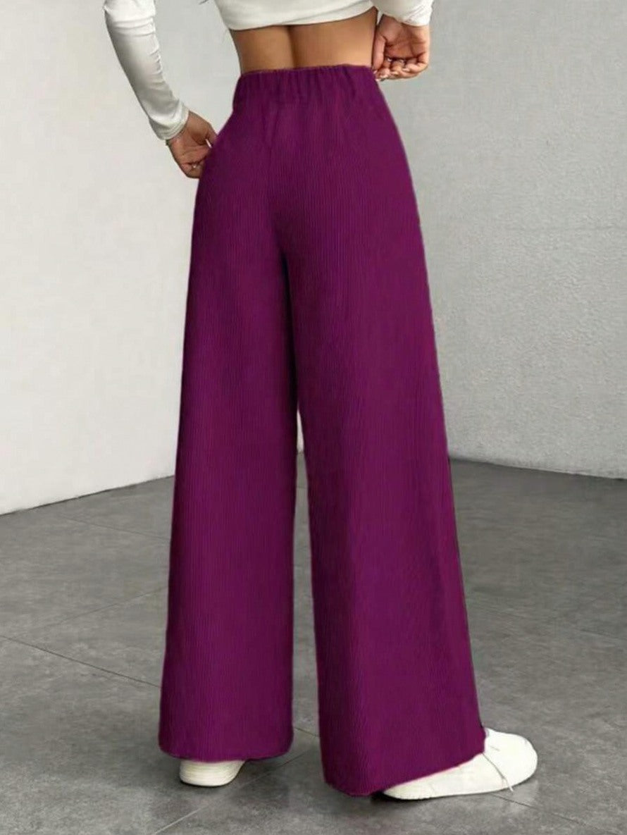 Corduroy High Waist Wide Leg Pants