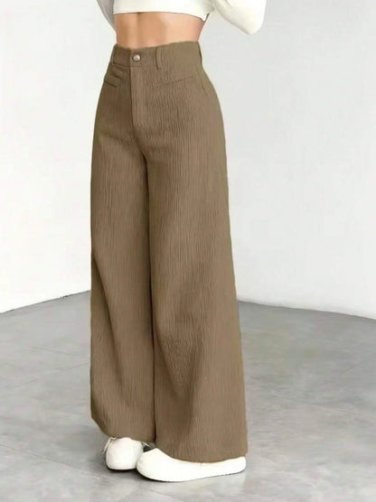 Corduroy High Waist Wide Leg Pants