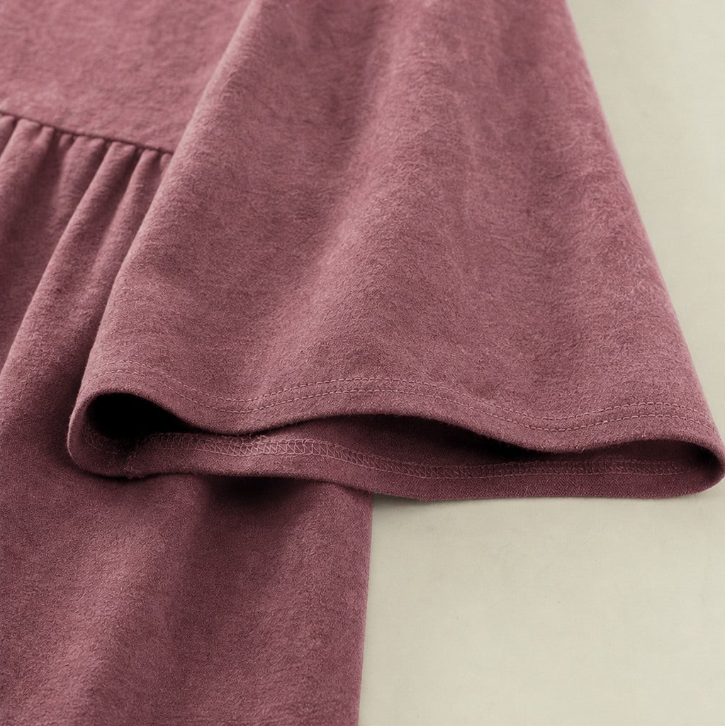 Corduroy Long Sleeve Tiered Mini Dress