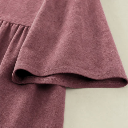 Corduroy Long Sleeve Tiered Mini Dress