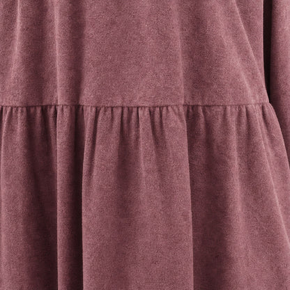 Corduroy Long Sleeve Tiered Mini Dress