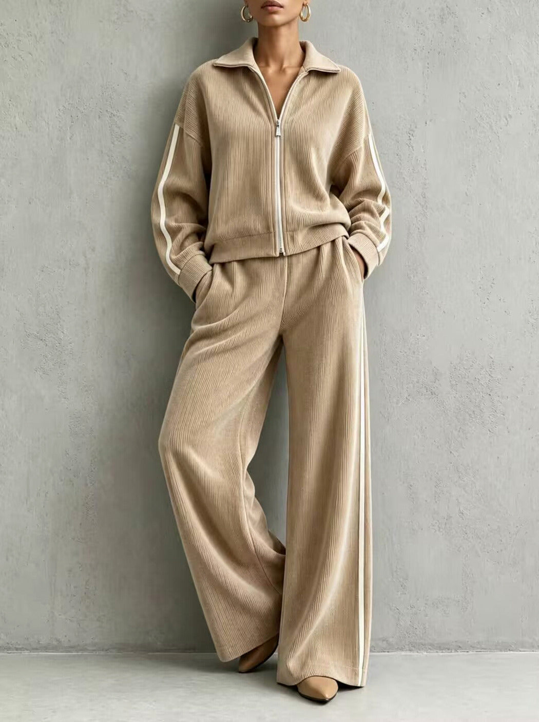 Corduroy Long Sleeve Two Piece Set