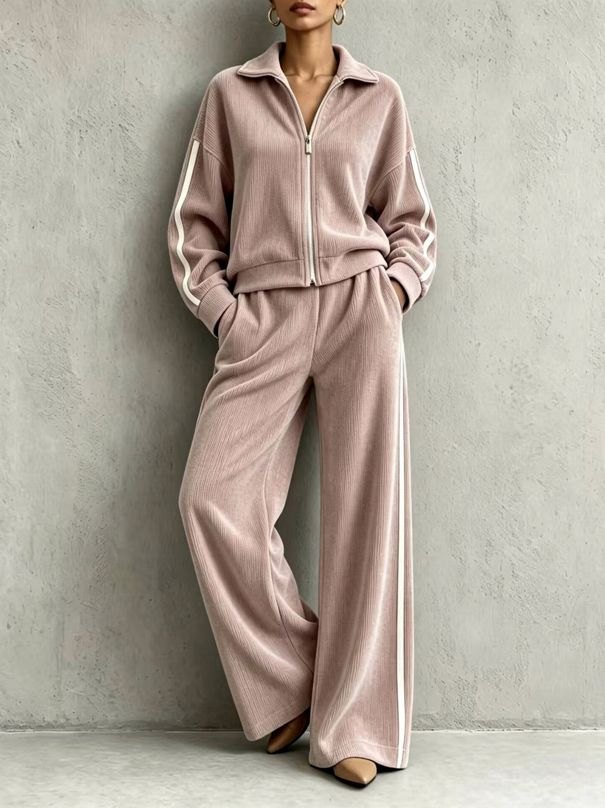 Corduroy Long Sleeve Two Piece Set