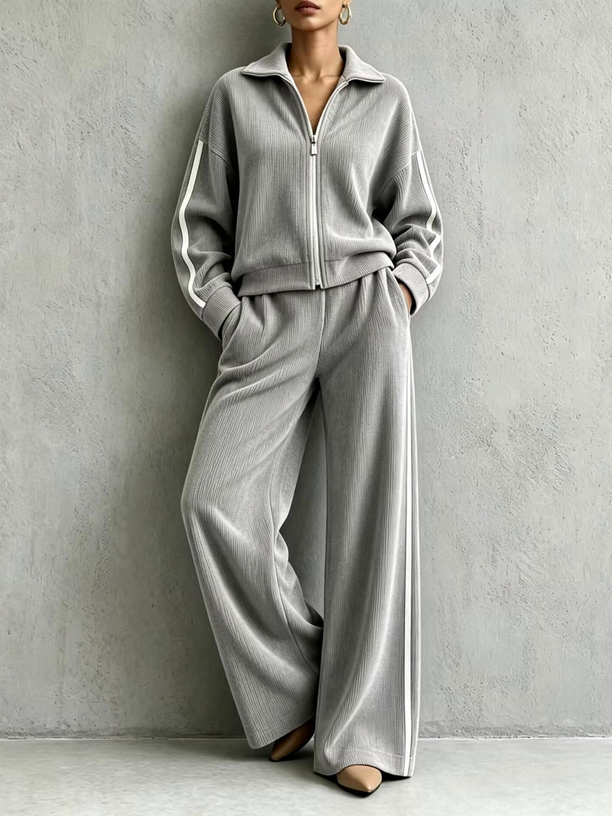 Corduroy Long Sleeve Two Piece Set