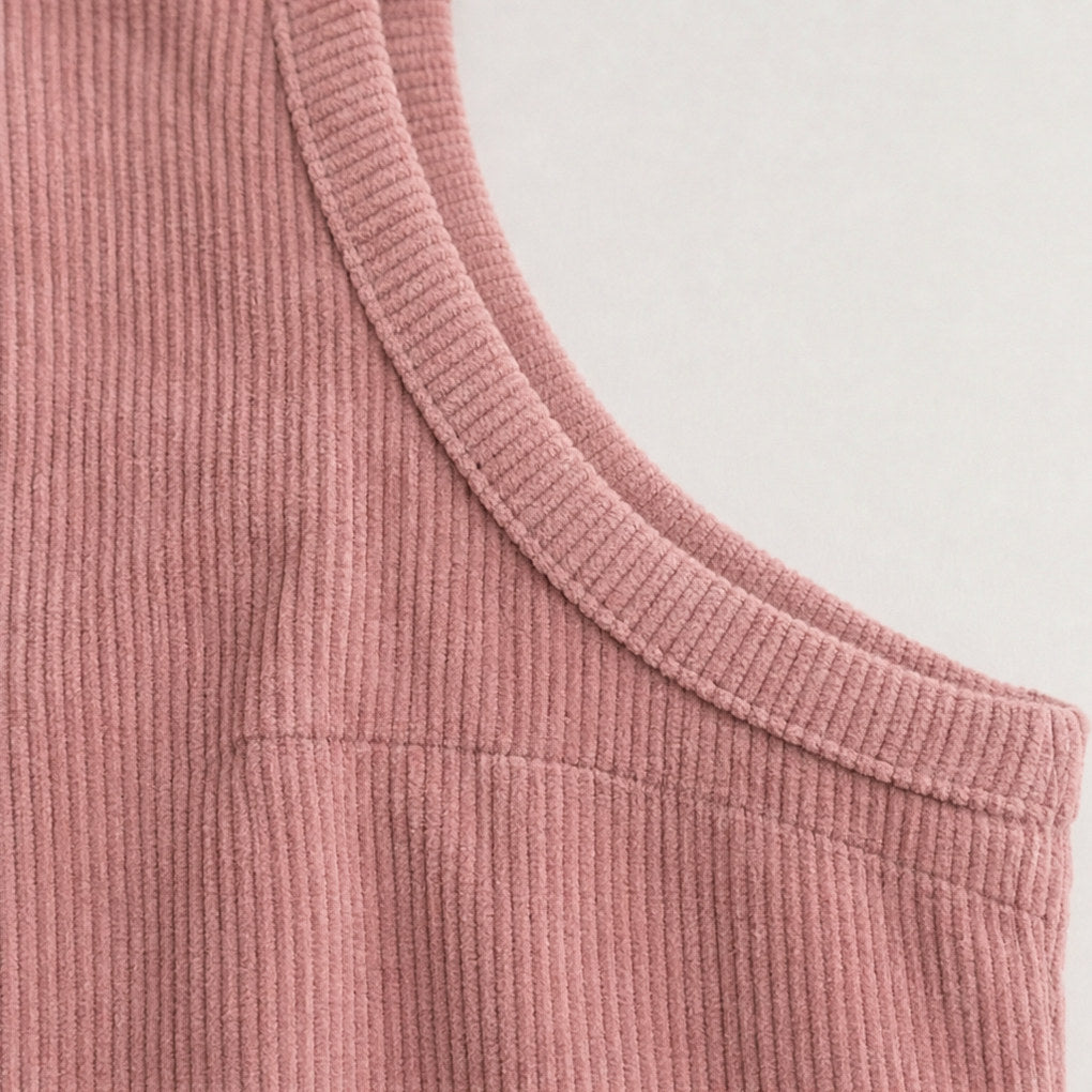 Corduroy Patch Pocket Mini Pinafore Dress