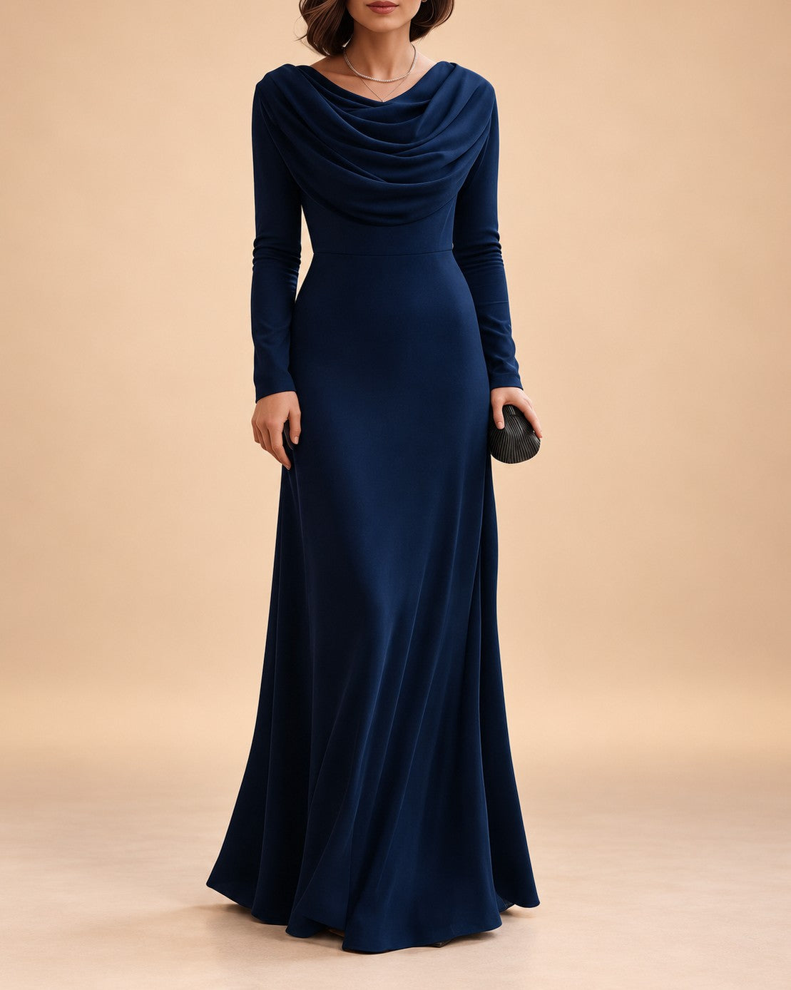 Long Sleeve Cowl Neck Maxi Dress