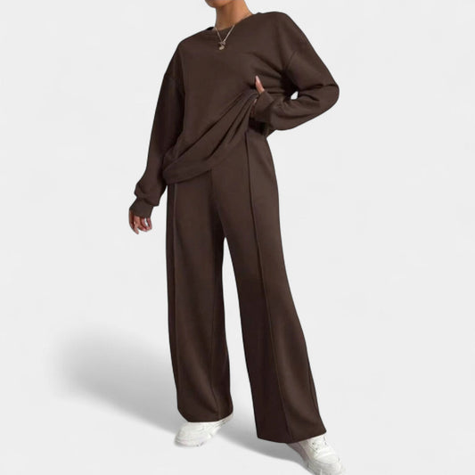 Crewneck Wide Leg Two Piece Set