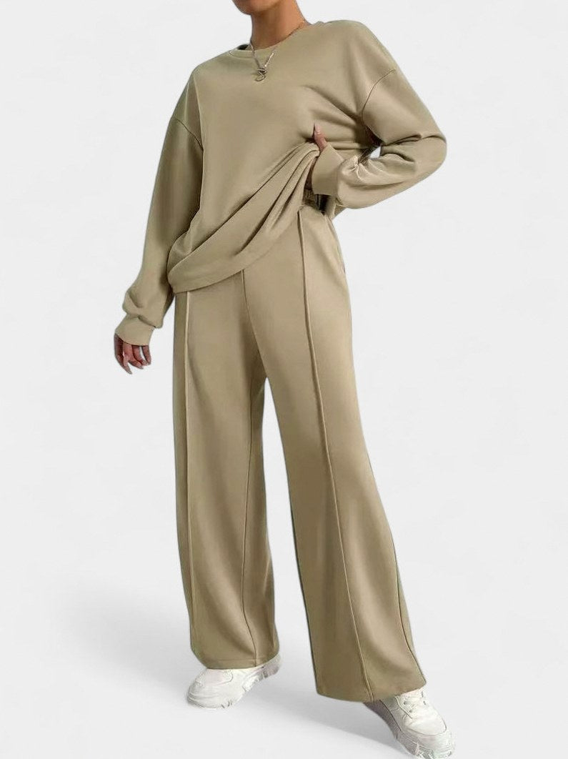 Crewneck Wide Leg Two Piece Set