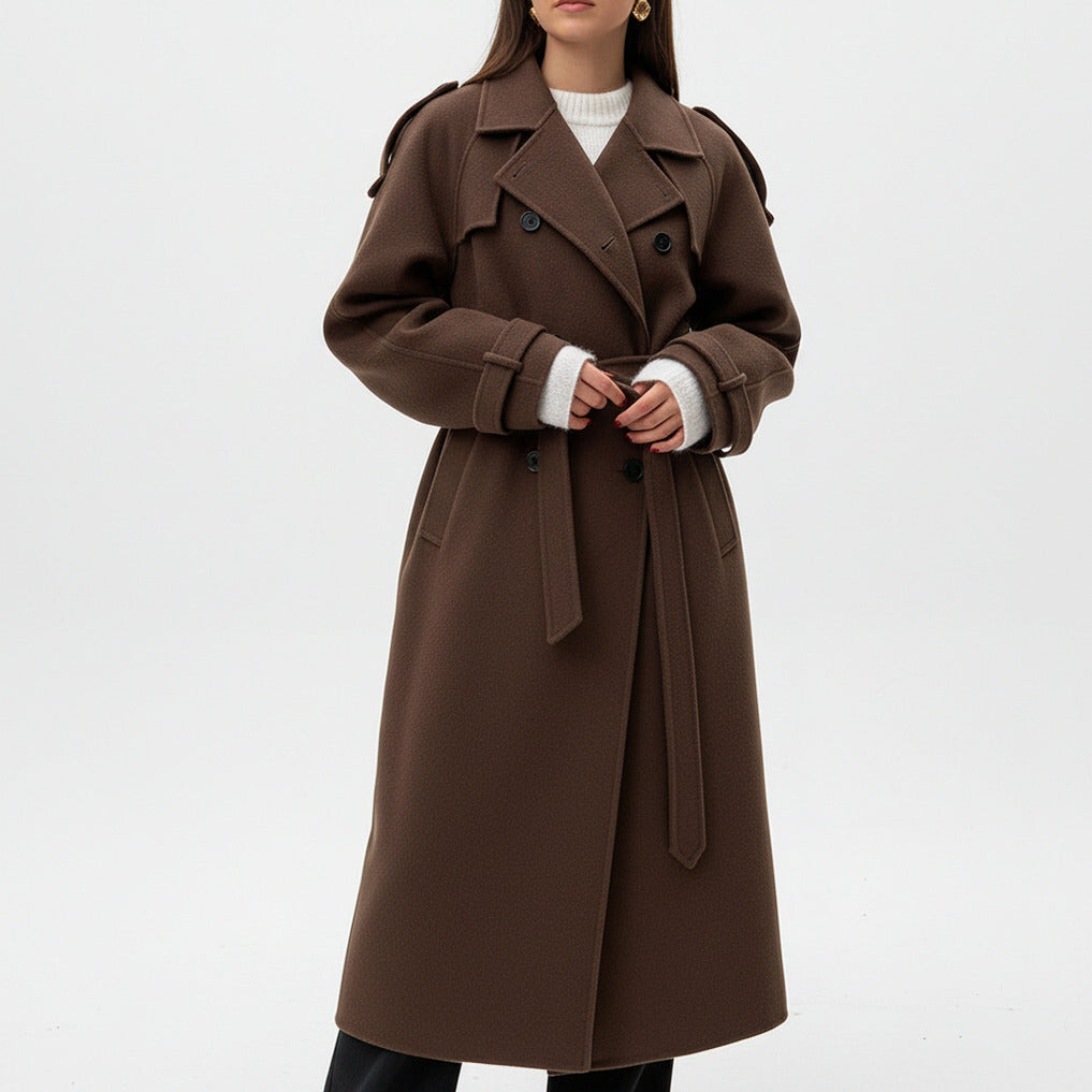 Double Breasted Belted Trench Coat