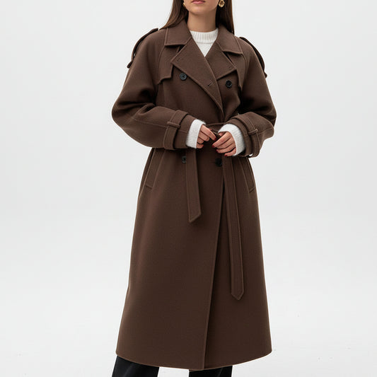 Double Breasted Belted Trench Coat