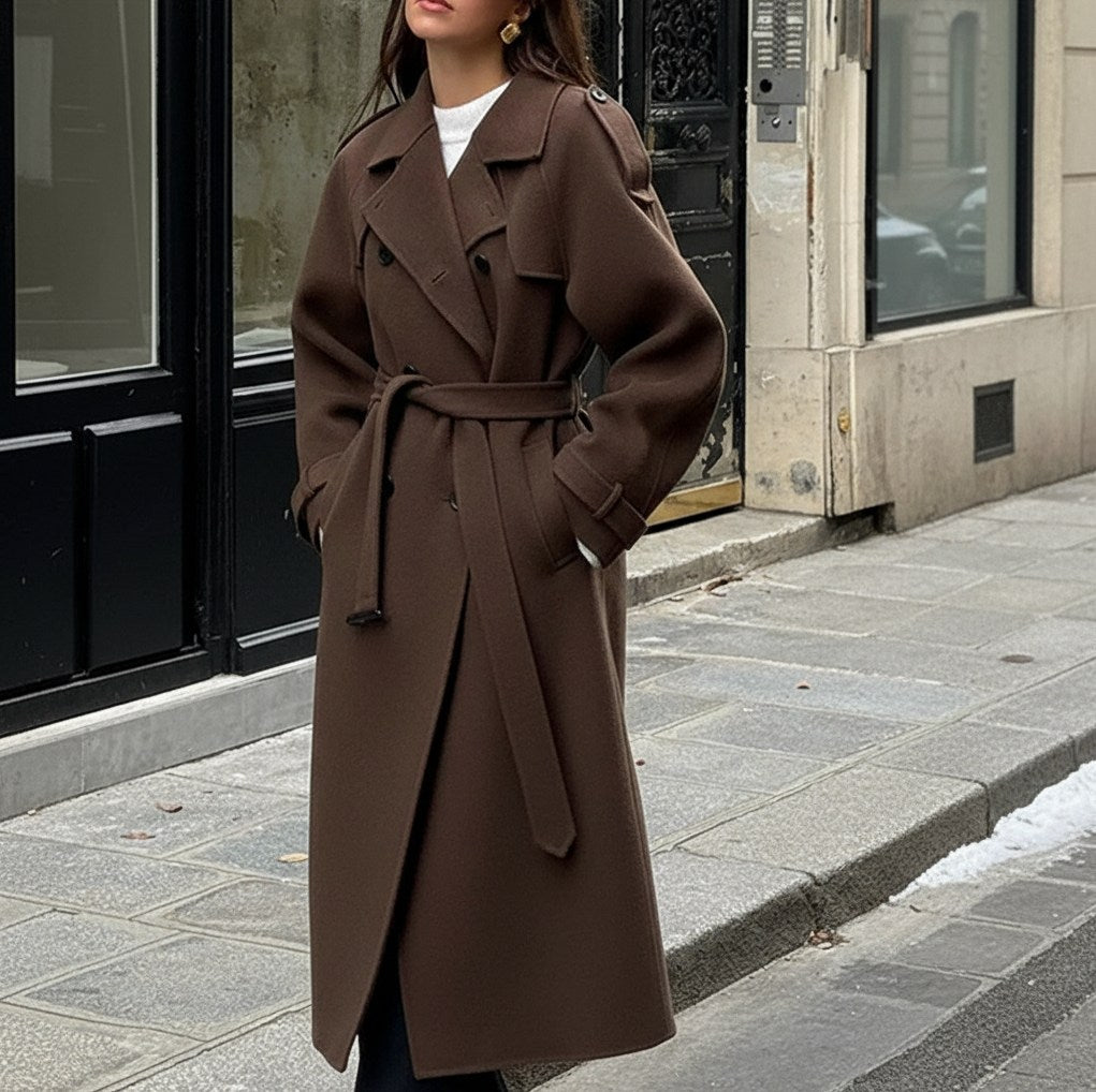 Double Breasted Belted Trench Coat