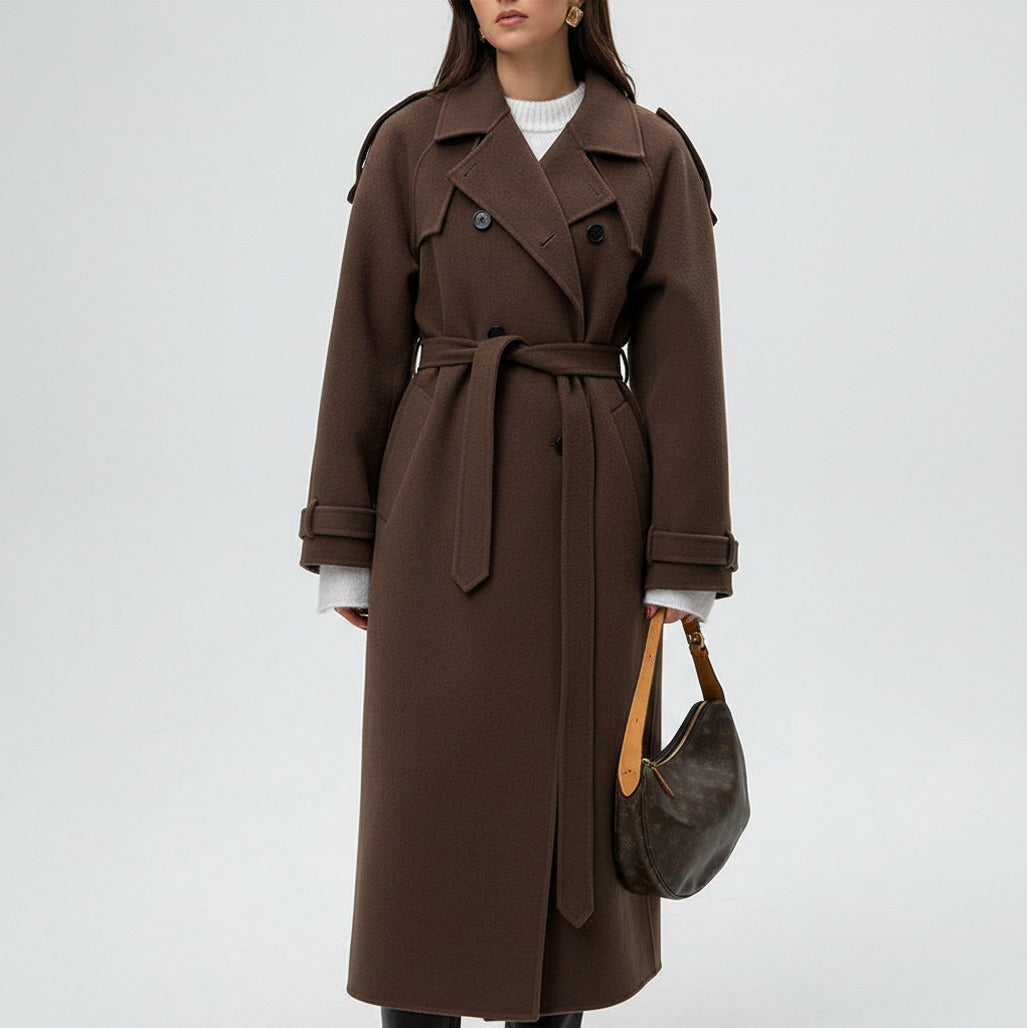 Double Breasted Belted Trench Coat