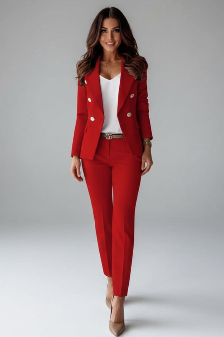 Double Breasted Blazer Pants Matching Set