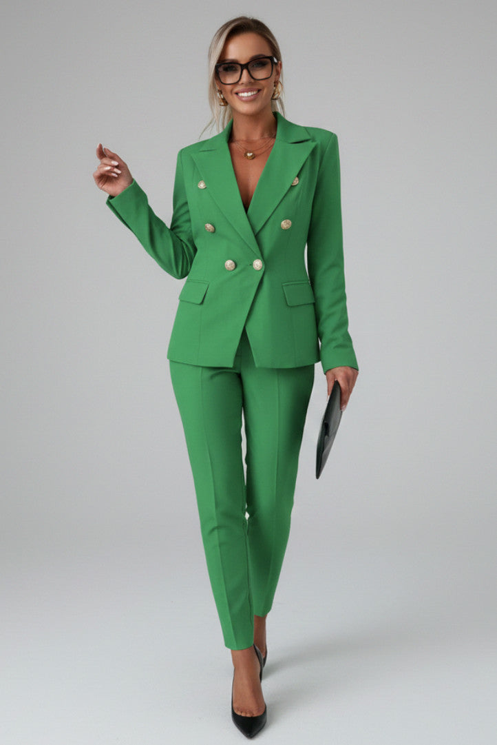 Double Breasted Blazer Pants Matching Set