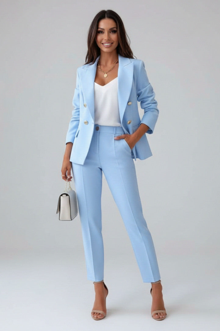 Double Breasted Blazer Pants Matching Set
