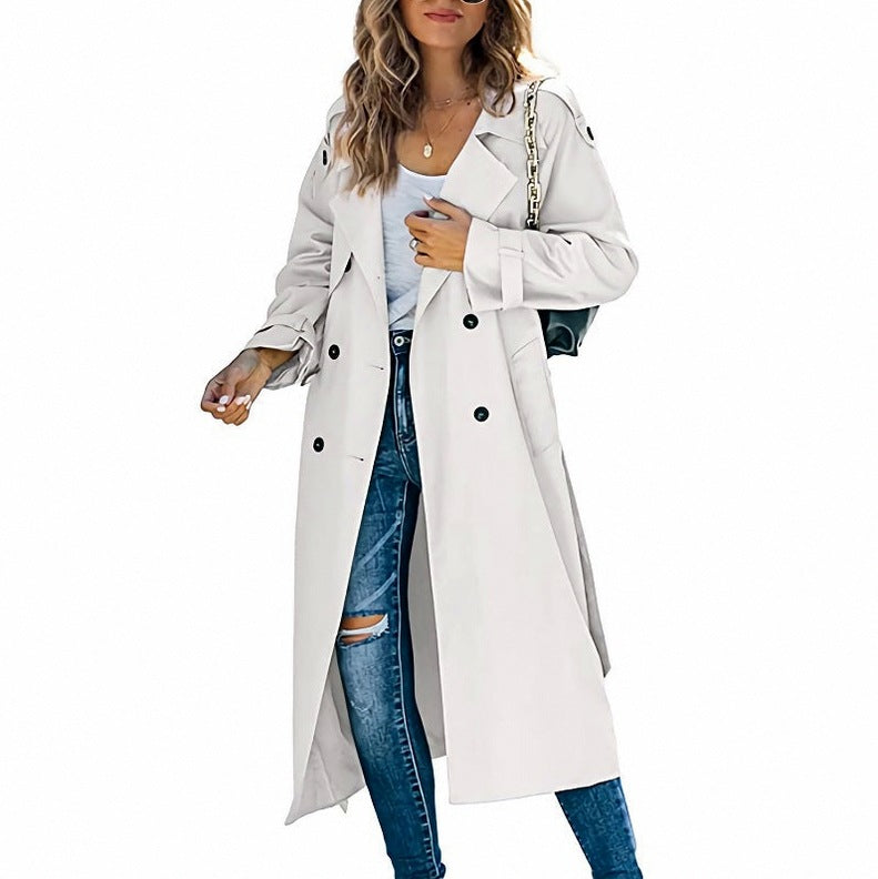 Double Breasted Longline Trench Coat