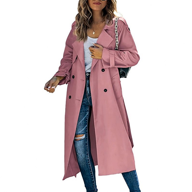 Double Breasted Longline Trench Coat
