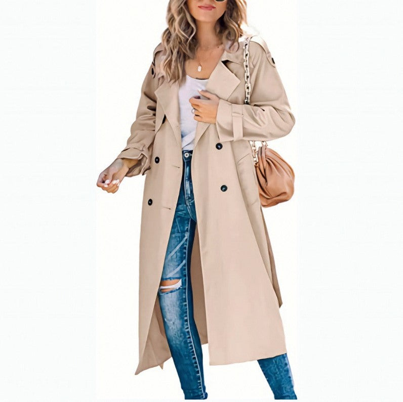 Double Breasted Longline Trench Coat