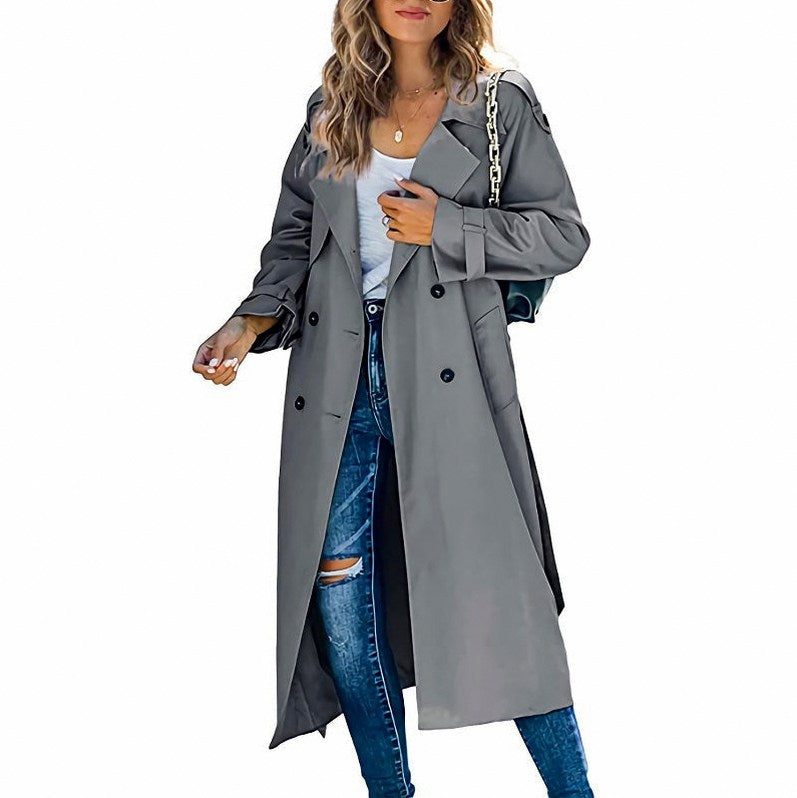 Double Breasted Longline Trench Coat