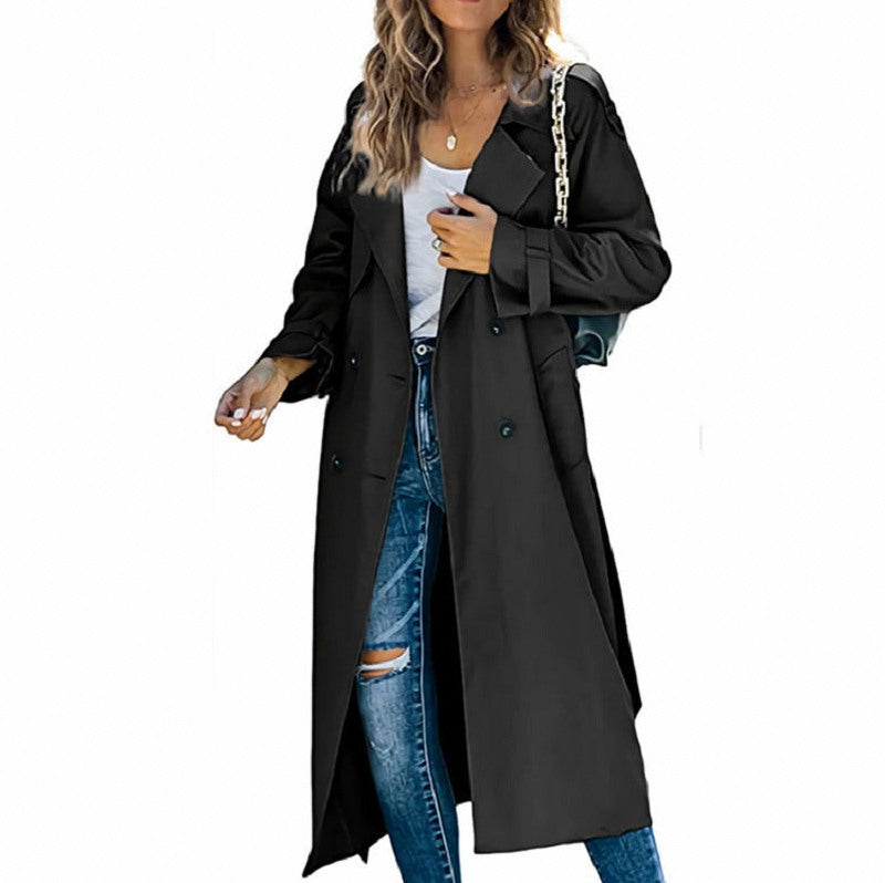 Double Breasted Longline Trench Coat
