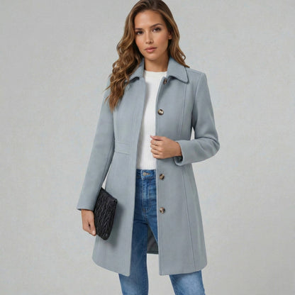 Fitted Collared Button Front Coat