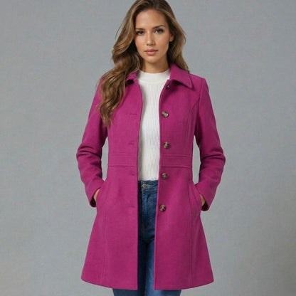 Fitted Collared Button Front Coat