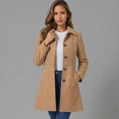 Fitted Collared Button Front Coat