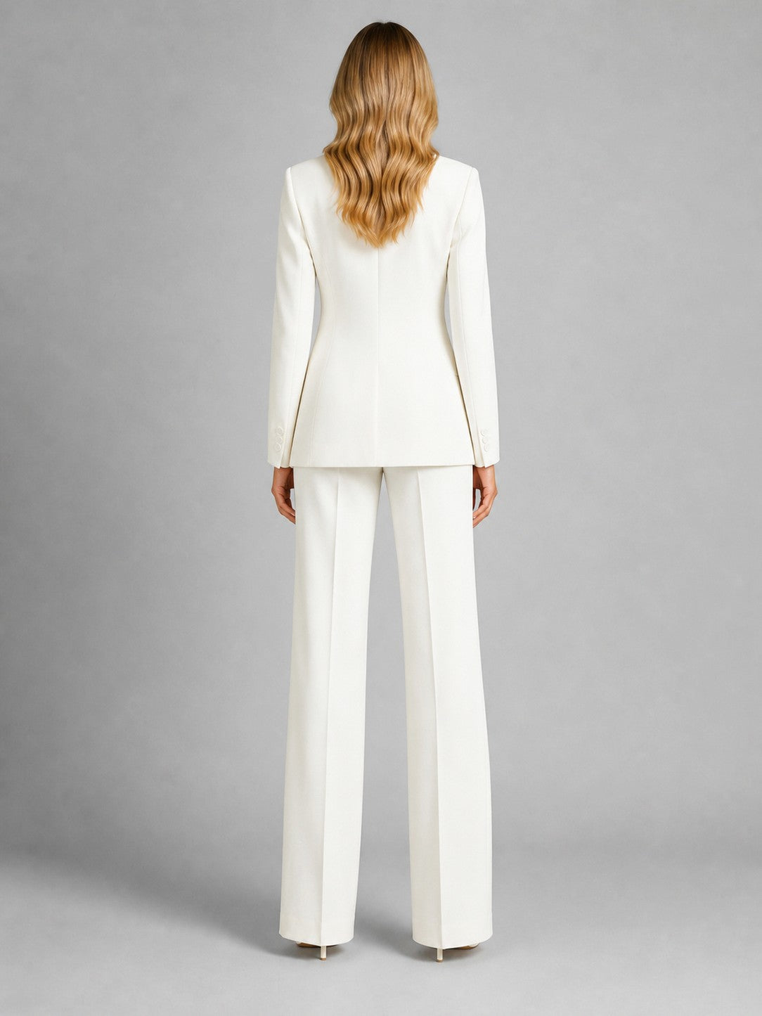 Fitted Long Sleeve Blazer Pants Matching Set